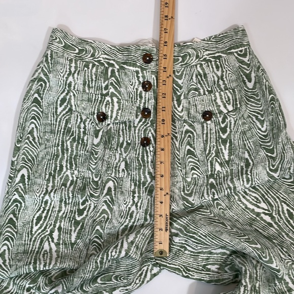 Anthropologie Pants NWT Size L Wide Leg Trouser Green Ivory Print - Picture 9 of 15
